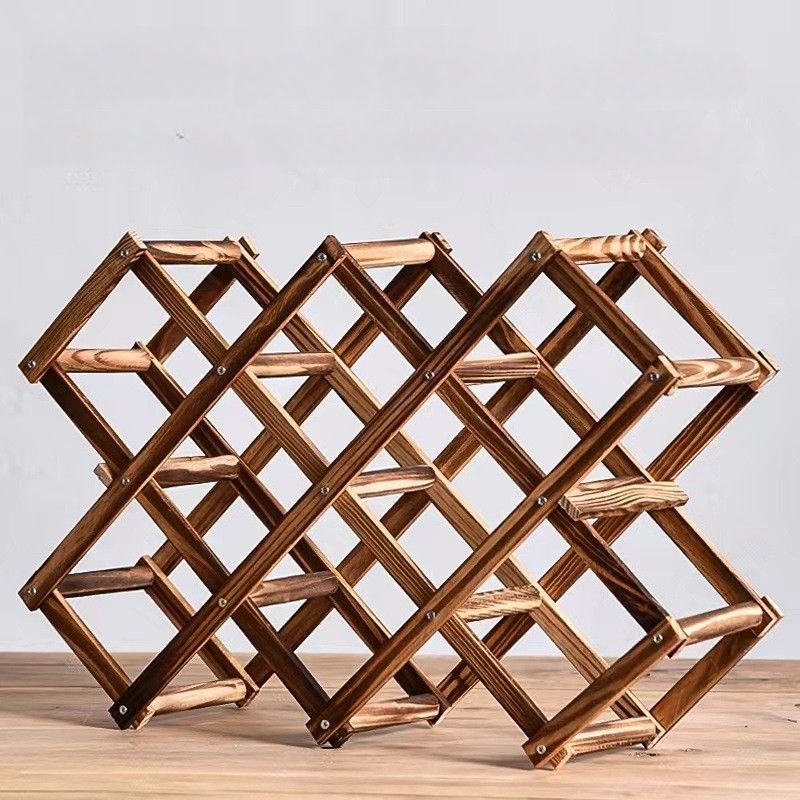 Range bouteille pliable en bois