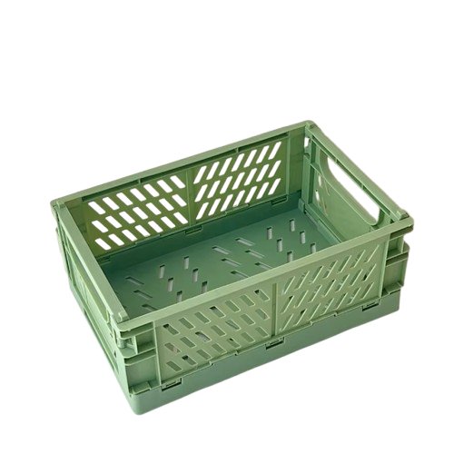 caisse-rangement-plastique-pliable-verte