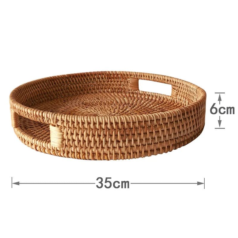 Panier de rangement en osier plateau rond