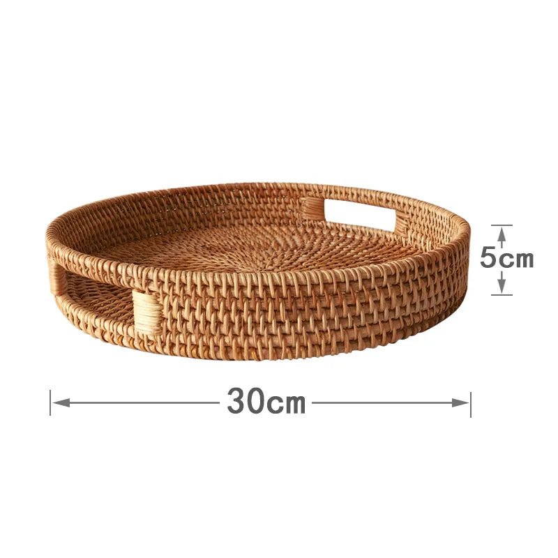 Panier de rangement en osier plateau rond
