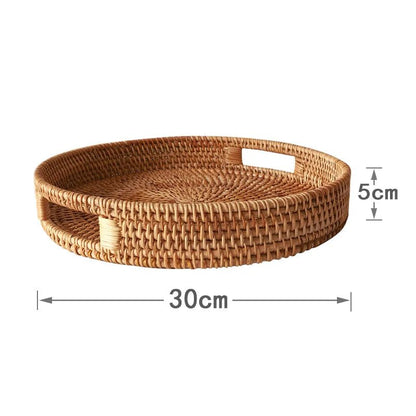 Panier de rangement en osier plateau rond