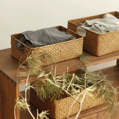Panier osier rangement tissé