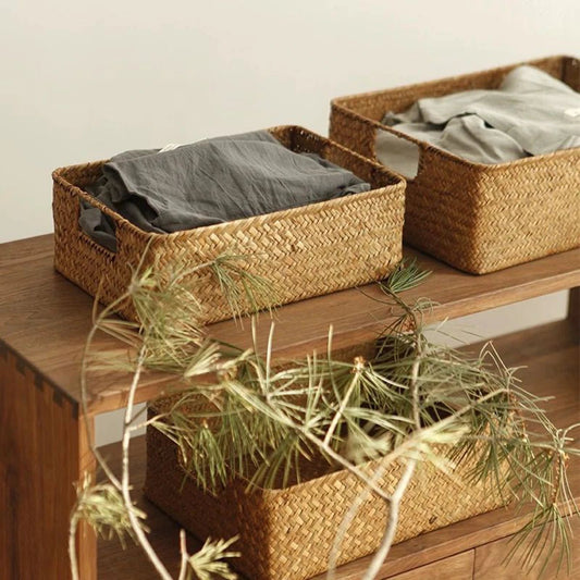 Panier osier rangement tissé