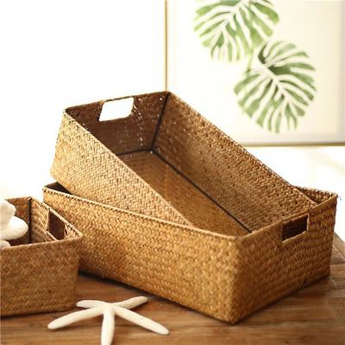 Panier osier rangement tissé