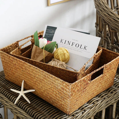 Panier osier rangement tissé
