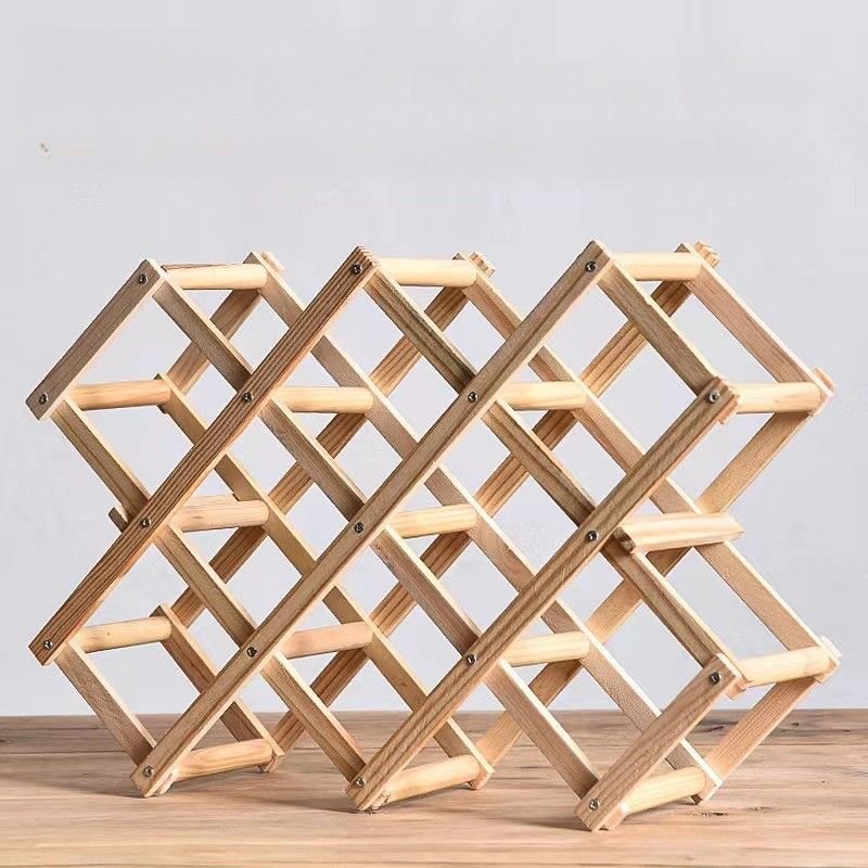 Range bouteille  pliable en bois