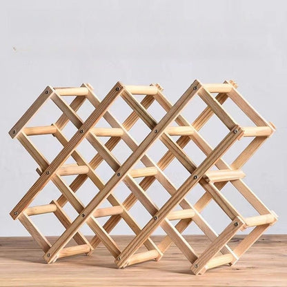 Range bouteille  pliable en bois
