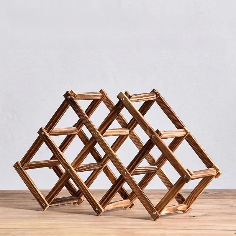 Range bouteille  pliable en bois