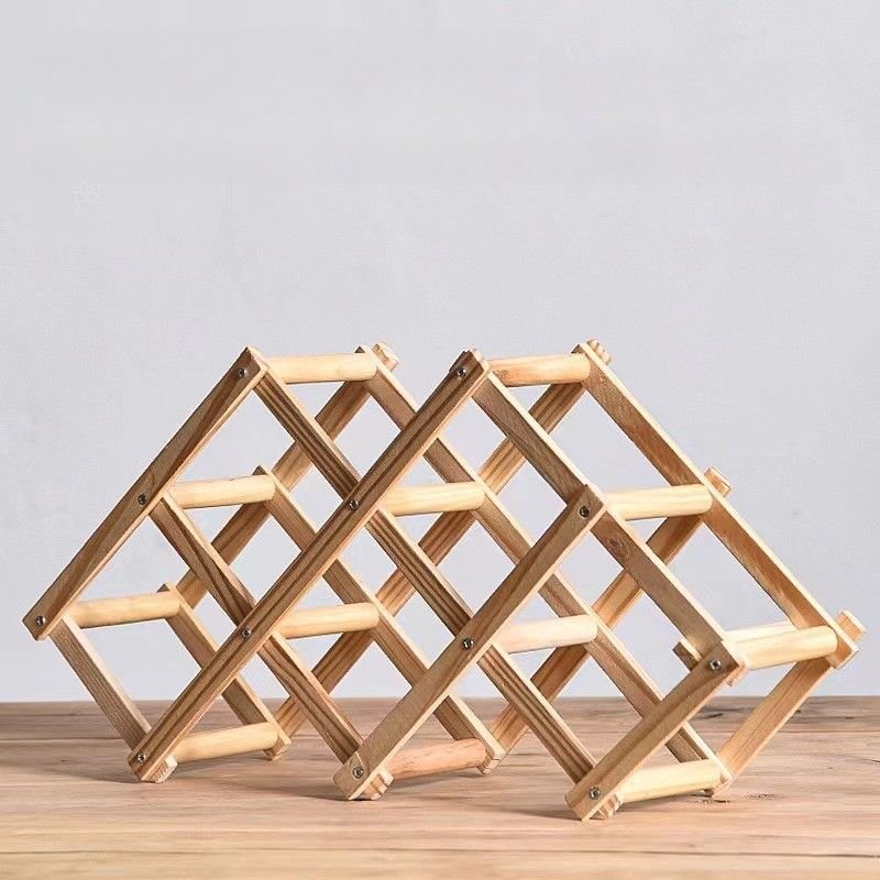 Range bouteille  pliable en bois