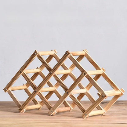 Range bouteille  pliable en bois