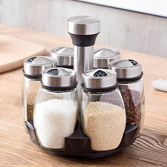 range-epice-lot-de-6-pot-et-plateau-tournant