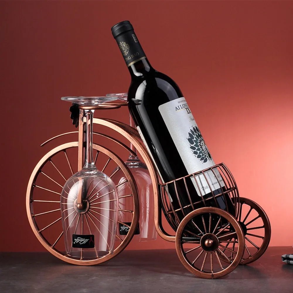 suport à bouteille de vin en forme de vélo