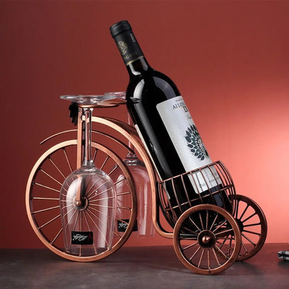 suport à bouteille de vin en forme de vélo