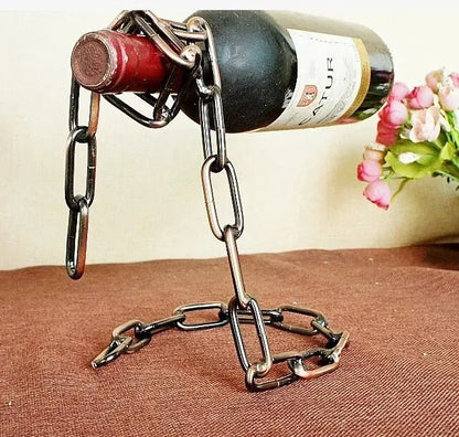 Rangement bouteille de vin chaîne